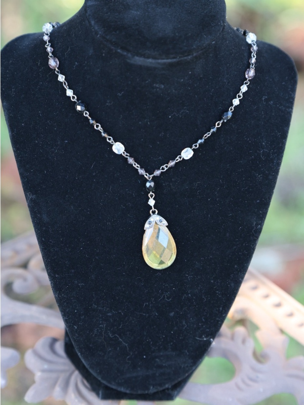 Brilliant Yellow Teardrop Pendant Necklace - Women Jewelry - Picture 2 of 3